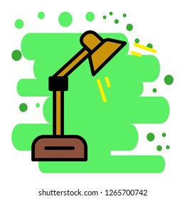 study lamp illustration with colorfull style