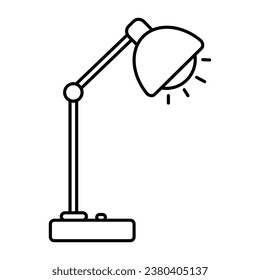 study lamp line art vector icon on white background