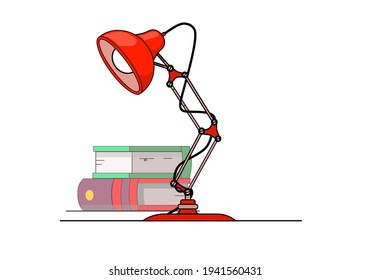 Study with the lamp on the table
