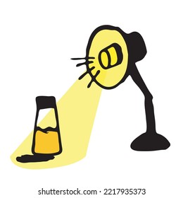 study lamp that illuminates a bottle vector