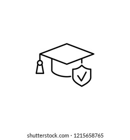 study learning safety line black icon on white background