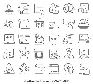 Study line icons collection. Thin outline icons pack. Vector illustration eps10