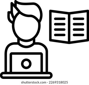 Study Line Vector Icon Design