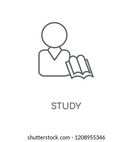 Study linear icon. Study concept stroke symbol design. Thin graphic elements vector illustration, outline pattern on a white background, eps 10.