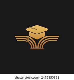 Study logo design with creative modern concept and business premium vector golden