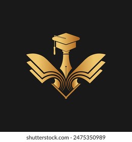 Study logo design with creative modern concept and business premium vector golden