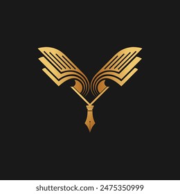 Study logo design with creative modern concept and business premium vector golden