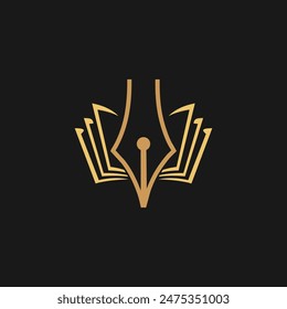 Study logo design with creative modern concept and business premium vector golden