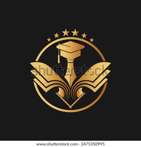 Study logo design with creative modern concept and business premium vector golden