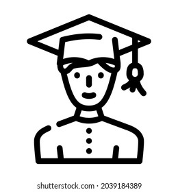 study male line icon vector. study male sign. isolated contour symbol black illustration