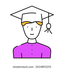 study male line icon vector. study male sign. isolated symbol illustration