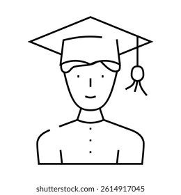 study male line icon vector. study male sign. isolated contour symbol black illustration