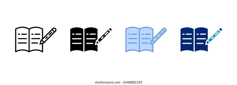 Study Materials Icon Set Multiple Style Collection