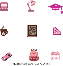 materiais de estudo como livros calendário laptop notebook copo mesa lâmpada