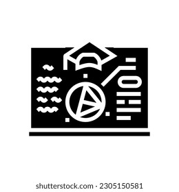 estudio de la educación matemática glifo vector de icono. signo de educación matemática. ilustración de símbolo aislado