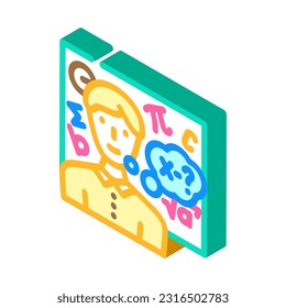 study math science education isometric icon vector. study math science education sign. isolated symbol illustration