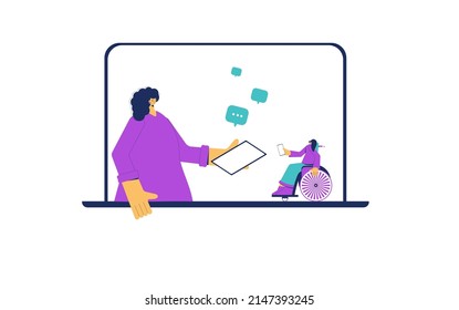 Study With Me. Study Buddy. Education Together. Vector Illustration.