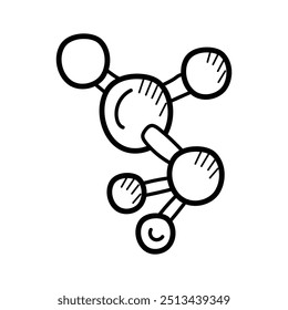 Study of molecules, chemistry, science, molecular structure doodle icon