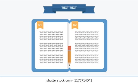 Study note template with pencil - vector