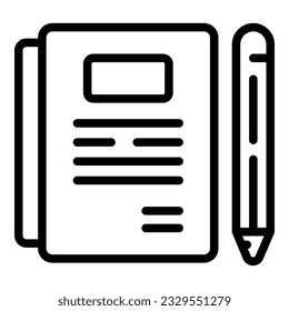 Study notebook icon outline vector. Child homework. Family learning