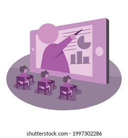 online studieren. während dieser Pandemie muss online gelernt werden, um das Virus zu verhindern