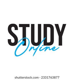 Study Online Handwritten Typography Text On white Background.