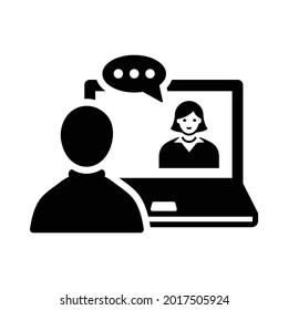 Study, online icon. Black vector graphics.