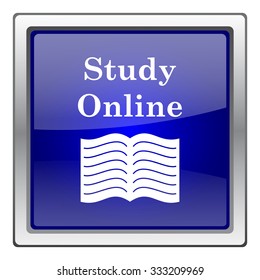 Study online icon. Internet button on white background. EPS10 vector.
