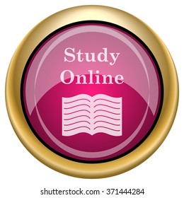Study online icon. Internet button on white background. EPS10 vector.
