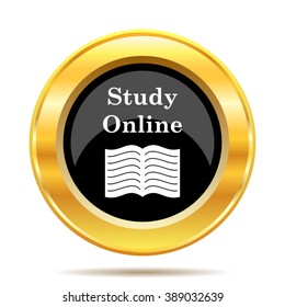 Study online icon. Internet button on white background. EPS10 vector.