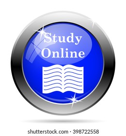 Study online icon. Internet button on white background. EPS10 vector
