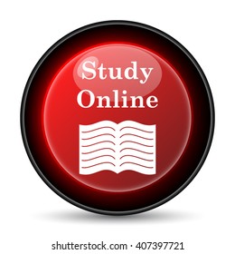 Study online icon. Internet button on white background. EPS10 vector
