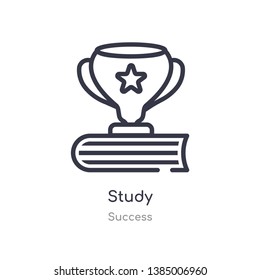 study outline icon. isolated line vector illustration from success collection. editable thin stroke study icon on white background