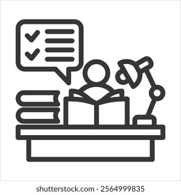 Study Outline Icon Vector Illustration