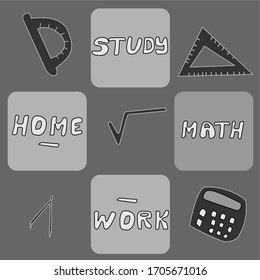 Study page. Card. Math patterns.