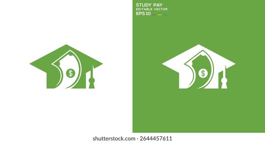 Logos für Studien. Geld, Finanzen, Bildung, Mord. Vorlage für Vektorsymbol EPS 10.