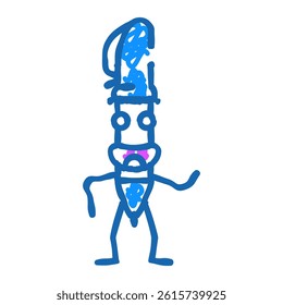 study pen character doodle icon sketch vector. study pen character sign. isolated symbol illustration