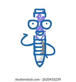 study pen character doodle icon sketch vector. study pen character sign. isolated symbol illustration