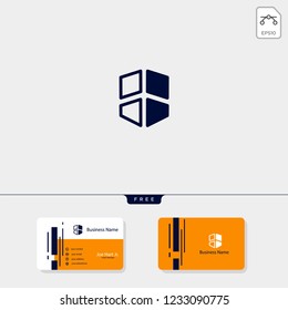 study pen creative logo template vector illustration, get free business card design template include