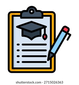 Study Plan Icon Lineal Color Style Vector Illustration