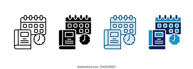 Study Plan Icon Set Multiple Style Collection