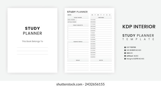 Study Planner Templates | Cute Study Planner Template | Template Study Planner | Study Planner