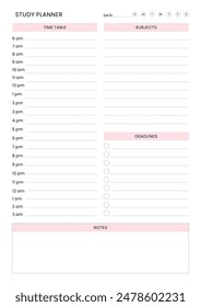 Study Planning Page, Planner Sheet A4 a comprehensive set of tools designed to streamline your academic journey