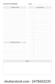 Study Planning Page, Planner Sheet A4 a comprehensive set of tools designed to streamline your academic journey