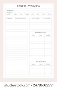 Study Planning Page, Planner Sheet A4 a comprehensive set of tools designed to streamline your academic journey