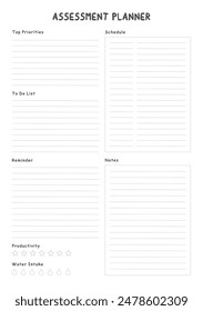 Study Planning Page, Planner Sheet A4 a comprehensive set of tools designed to streamline your academic journey