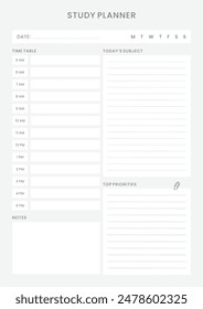 Study Planning Page, Planner Sheet A4 a comprehensive set of tools designed to streamline your academic journey