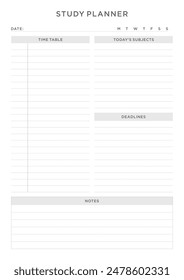 Study Planning Page, Planner Sheet A4 a comprehensive set of tools designed to streamline your academic journey