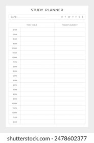Study Planning Page, Planner Sheet A4 a comprehensive set of tools designed to streamline your academic journey