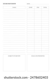 Study Planning Page, Planner Sheet A4 a comprehensive set of tools designed to streamline your academic journey